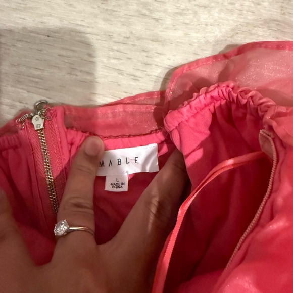 MABLE Coral/pink Strapless Dress - Picture 3 of 3